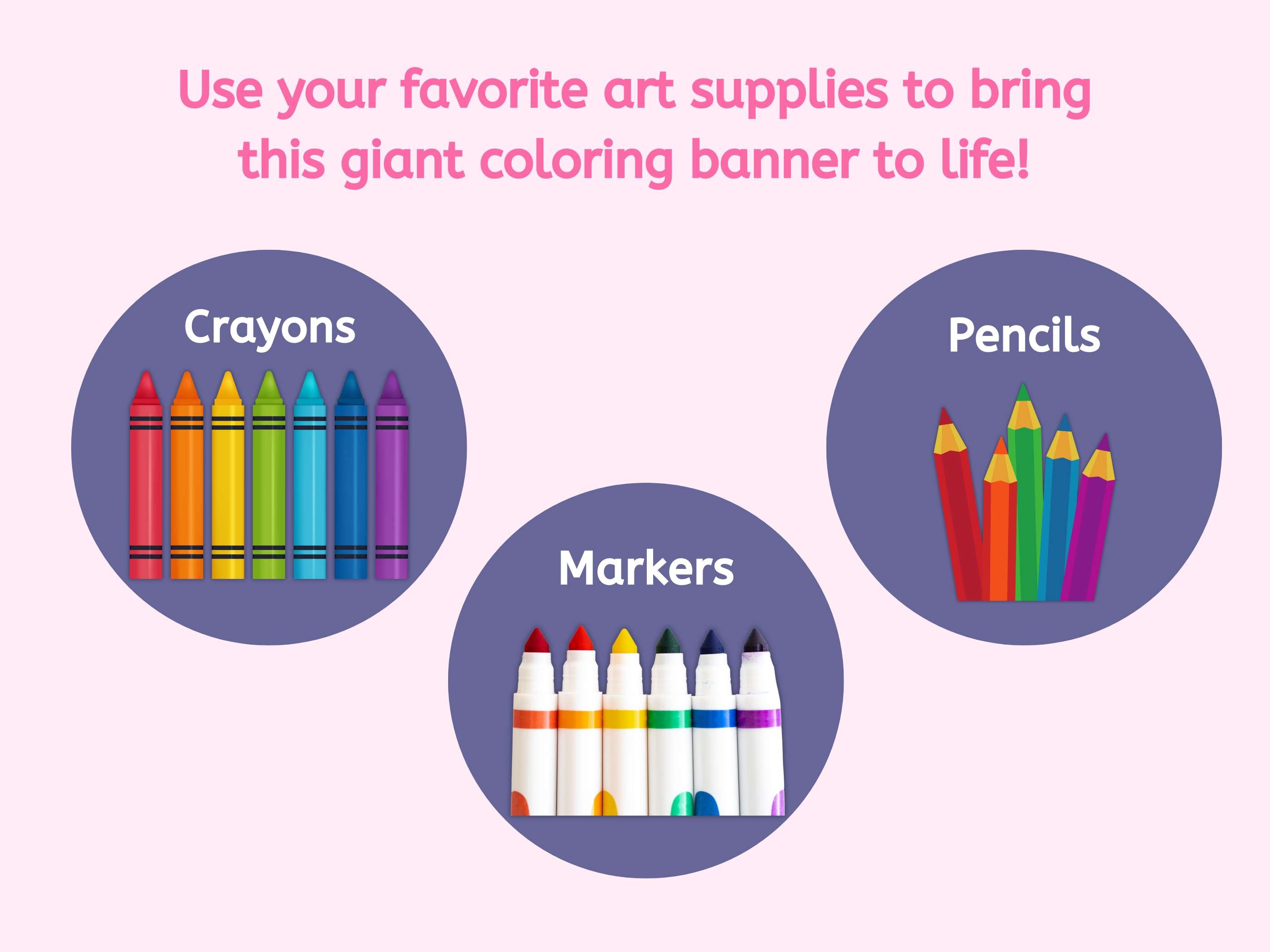 giant coloring banner tablecloth table runner kids party activity crayons