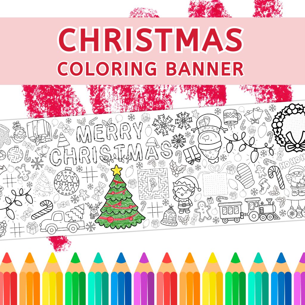 Christmas Color Poster Banner | Giant Coloring Banner