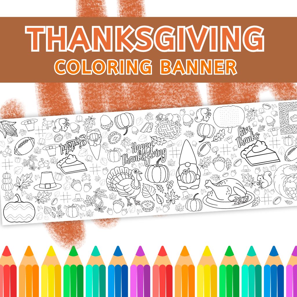 Thanksgiving Color Poster Banner | Giant Coloring Banner