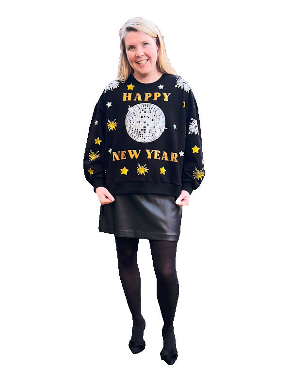 Happy New Year Sequin Sweatshirt | New Years Sweatshirt