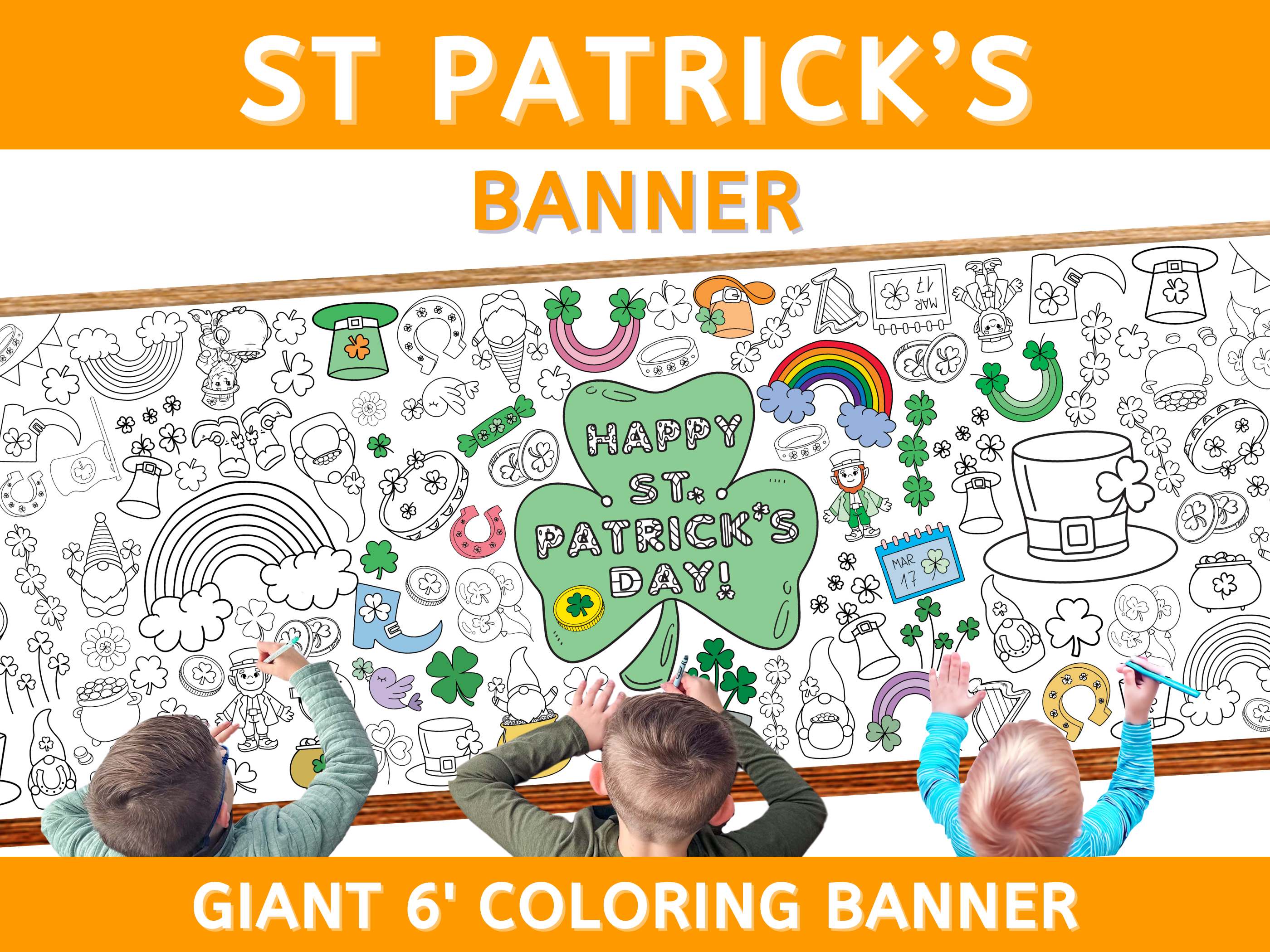 St. Patrick's Day Coloring Banner